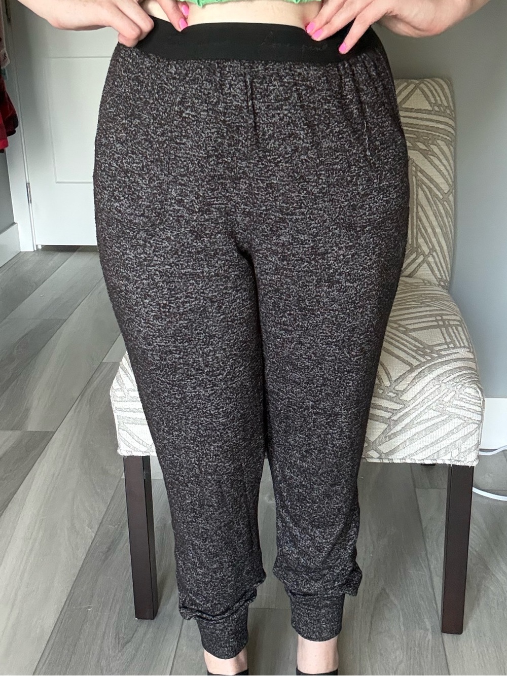 PINK grey pajama pants